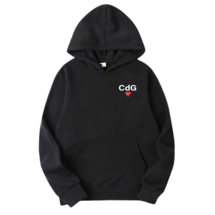 CDG New X Printed Hoodie with Heart Design