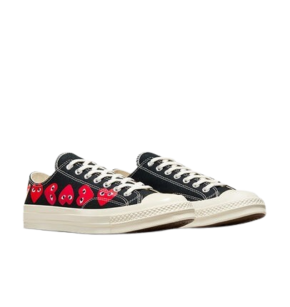 CONERSE MULTI HEARTS LOW TOP BLACK