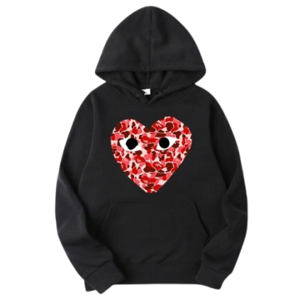 Comme Des Garcons Camo Heart Hoodie